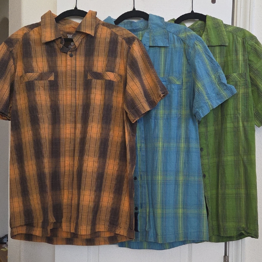 Mountain Wear Plaid Cotton Short Sleeved Shirt Bundle!